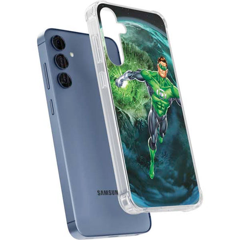 DC Comics Green Lantern Action Pose in Space Galaxy A35 5G Clear Case